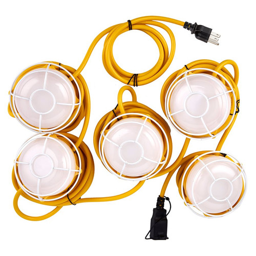 5-LED String Worklights 40W 5000k 5000lm 15m Cord