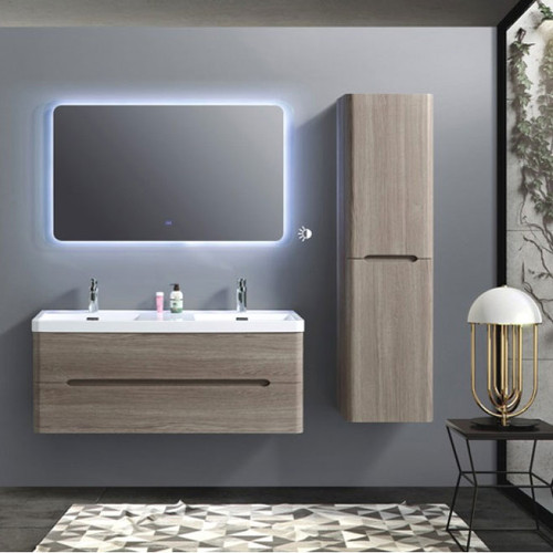 48 IN. WALL MOUNT VANITY SET WITH LINEN CABINET AND LED MIRROR (BNW1200D-SET)