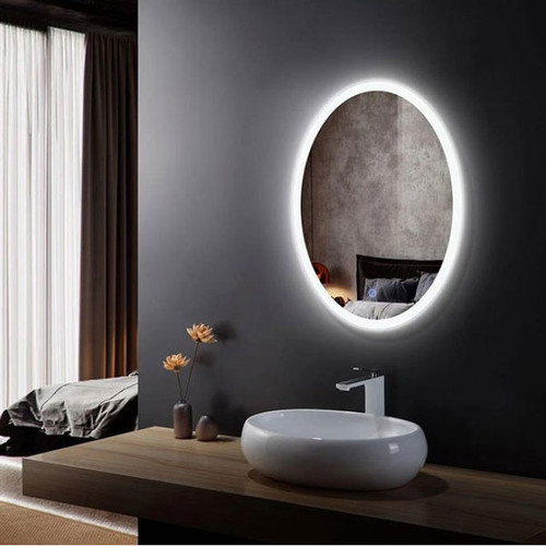 24 X 32 IN VERTICAL OVAL LED BATHROOM MIRROR WITH TOUCH BUTTON (DK-OD-CL054)