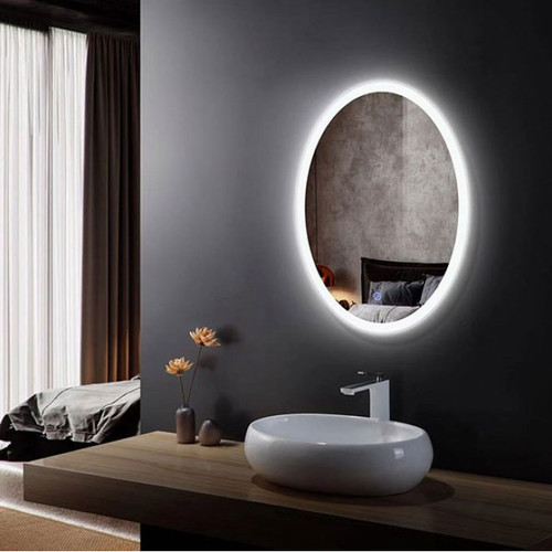 20 X 28 IN VERTICAL OVAL LED BATHROOM MIRROR WITH TOUCH BUTTON (DK-OD-CL054-H)