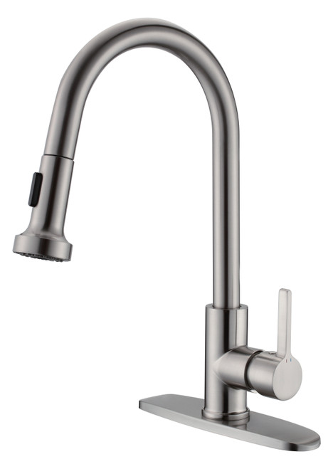 Pull-Out Single Lever Kitchen Faucet,  Above Counter, Brush Nickel CZ422002