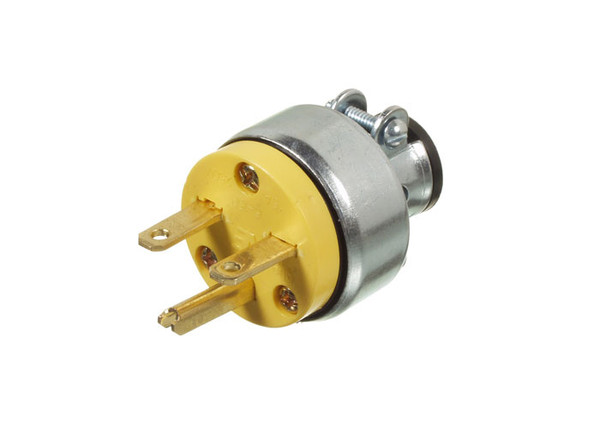 Plug 15A/250V w/Clamp - Yellow