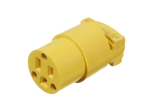 Connector 15A/125V w/Clamp - Yellow