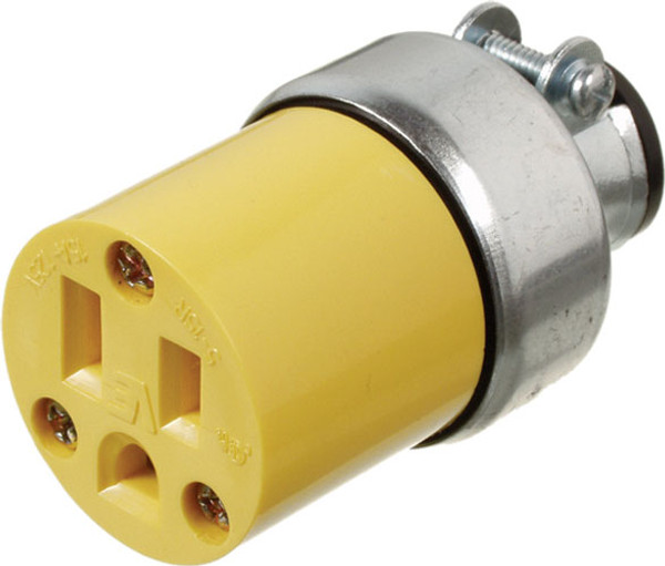 Connector 15A/125V - Armoured  - Yellow