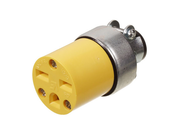 Connector 15A/250V w/Clamp - Yellow
