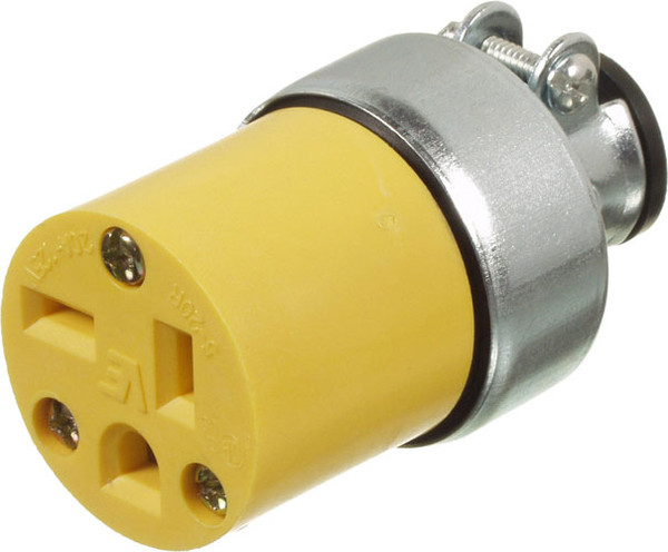 Connector 20A/125V w/Clamp - Yellow