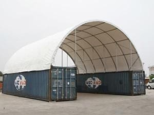 Gold Mountain Single Truss Shipping Container Canopy Shelter 40'x40'x13'