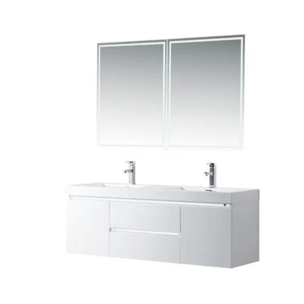 Vanity Art - Juliet 60" LED Lighted Wall-Mount Double Sink Bathroom Vanity