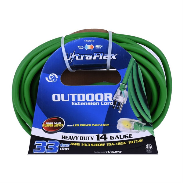 Extension Cord 10m SJEOW 14/3 1-Outlet