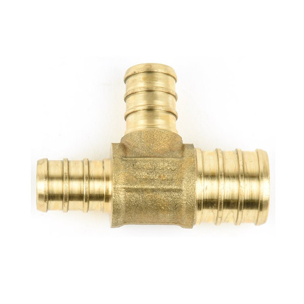 Brass Pex Tee ¾in Barb x ½in Barb x ½in Barb