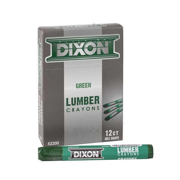 12pk Lumber Crayons Dixon Lumber Crayons Hexagon 4 1/2 x 1/2 Green
