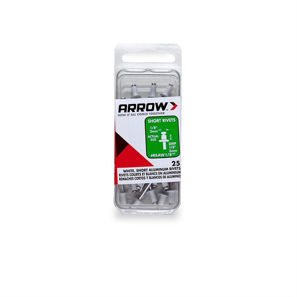 Rivets 1/8in White Alum 25/Pk Arrow Rsaw1/8