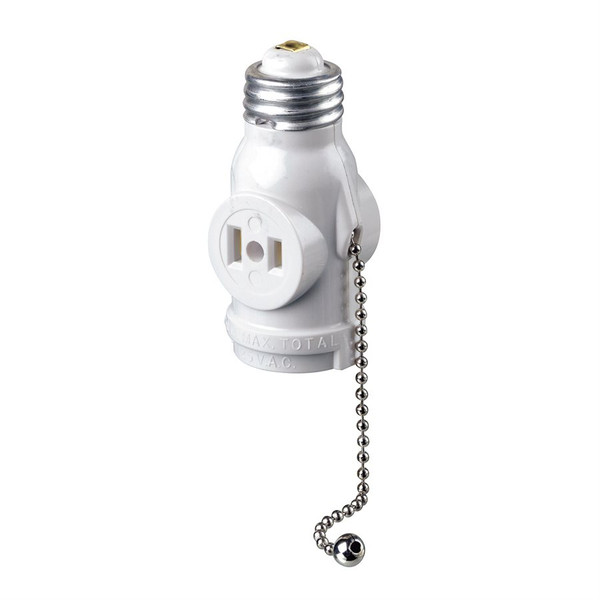 Socket Pull-Chain White Current Tap