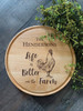 Life is better on the farm cutting board