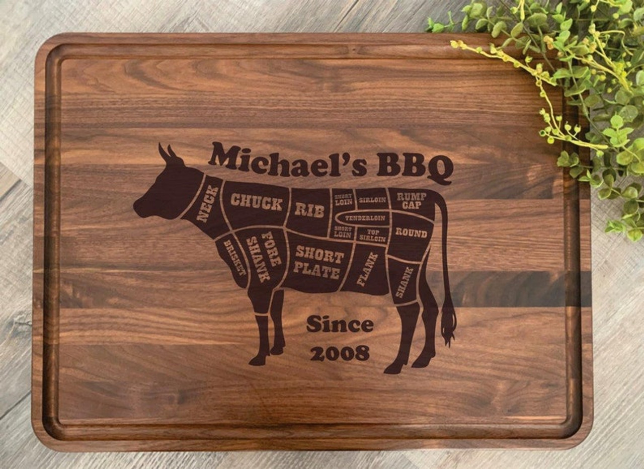 Personalised Cuts Of Beef Large Wooden Meat Chopping Board 400x300mm Meat  Cow Ribs Shank Salt Sunday Roast Board Steak