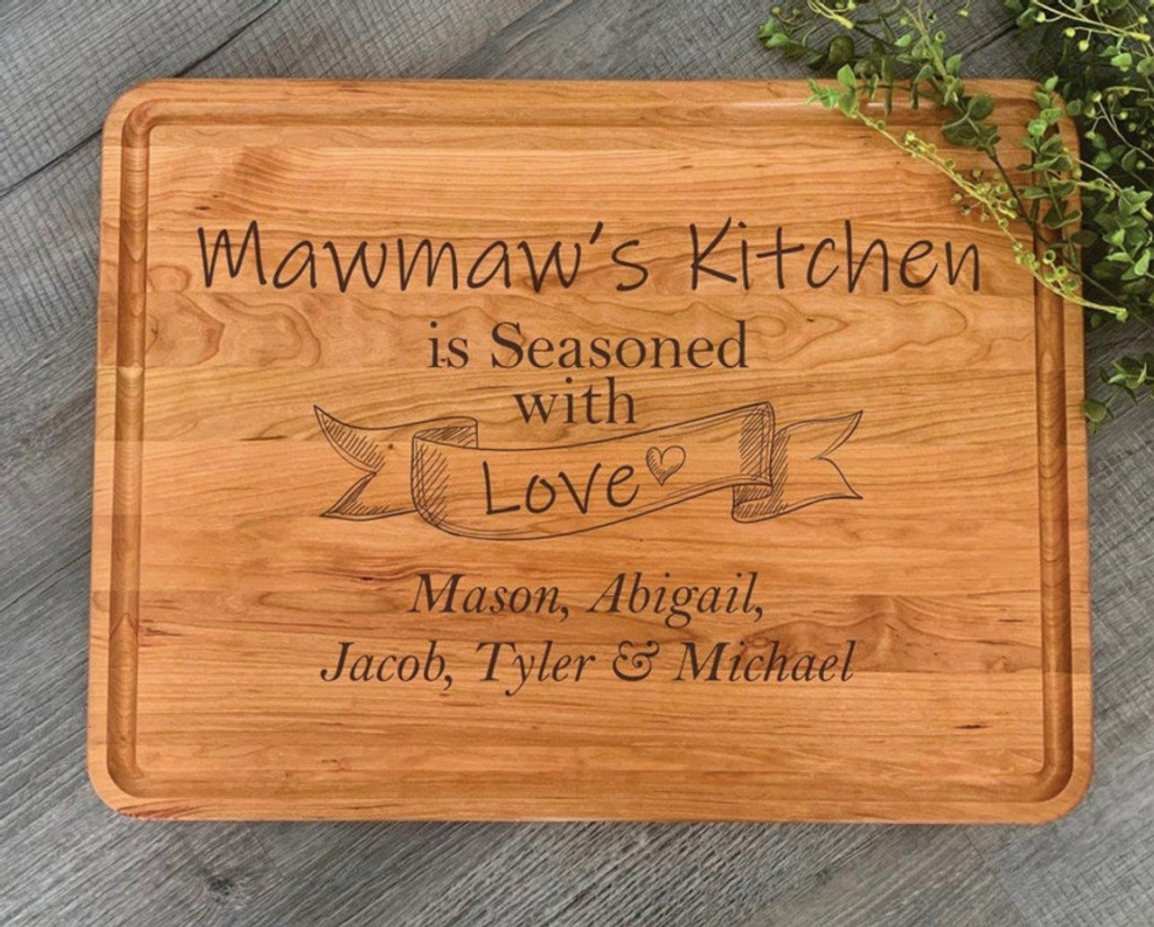 Custom Cutting Board for Grandma's Kitchen, Mom's Kitchen, or other  Personalized Name