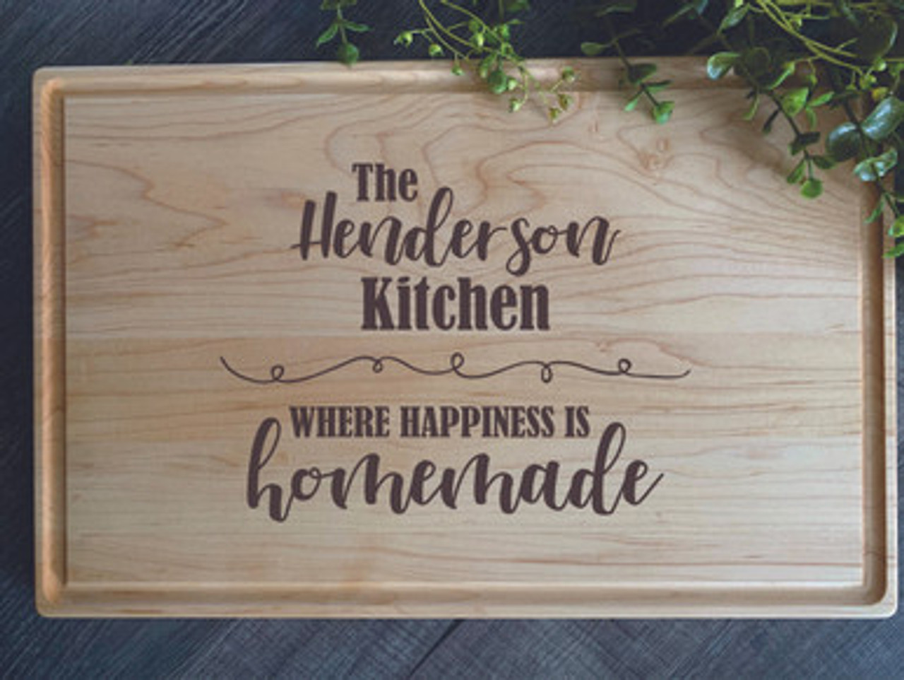 Personalized Happiness Is Homemade Cutting Board 