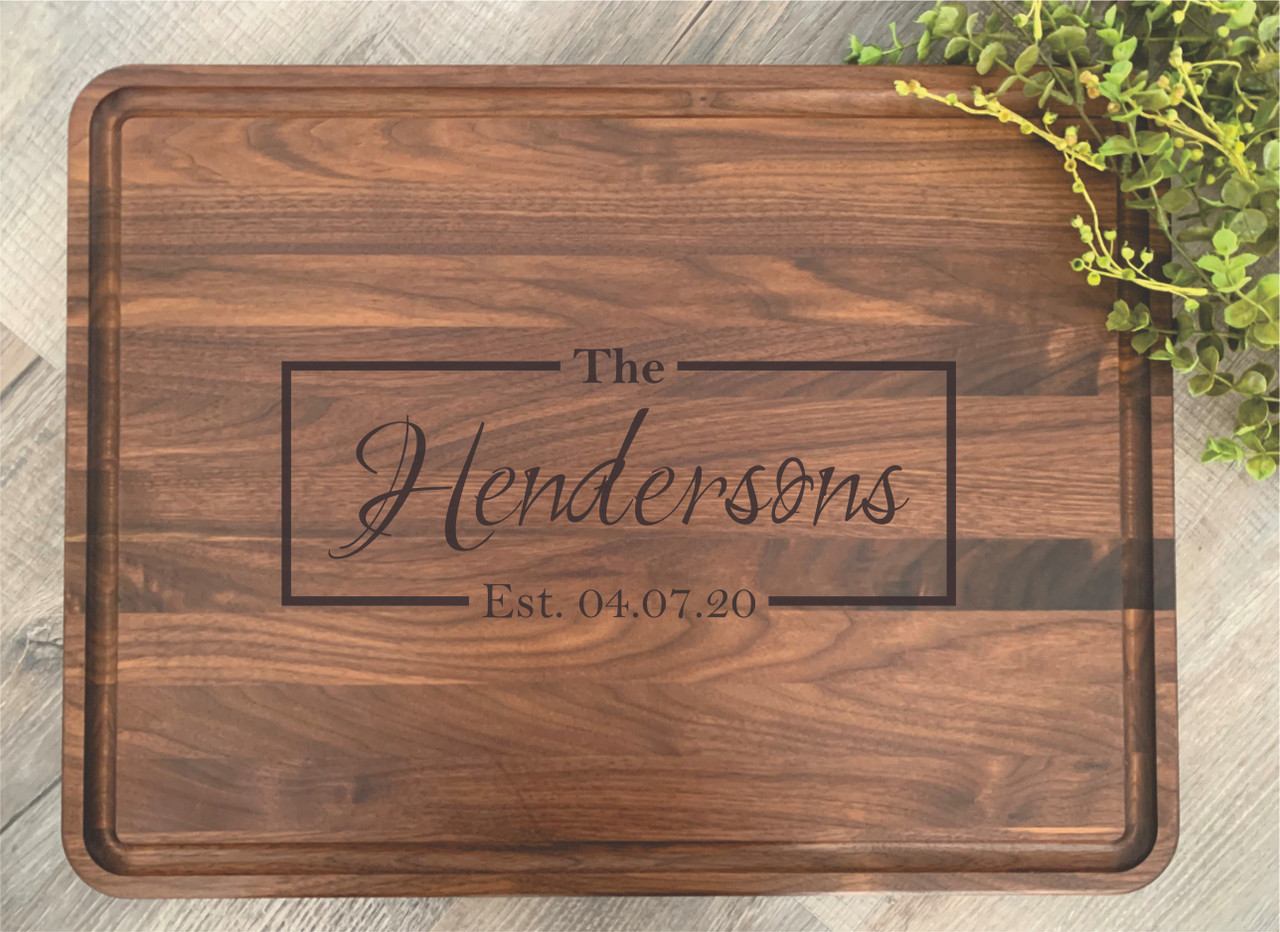 Personalized Cutting Board, Last Name & Date