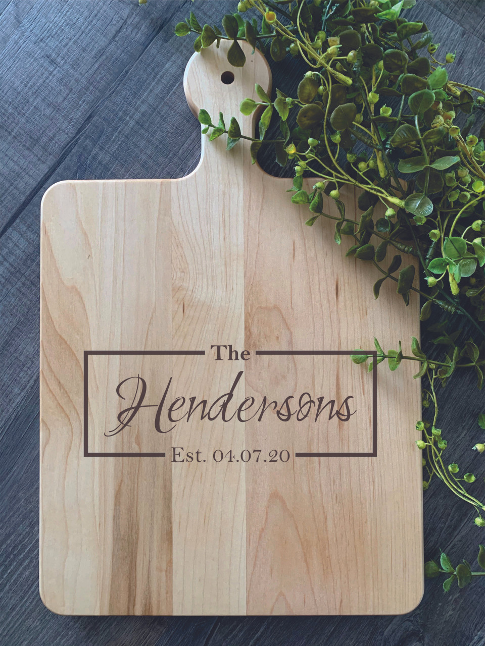 Personalized Family Name Cutting Board. Custom Engraved Chopping