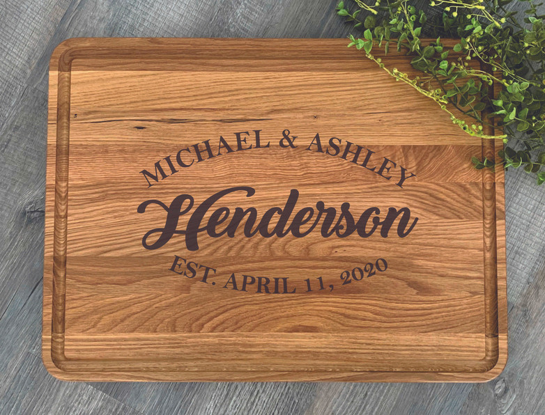 Names and Est Date Custom Cutting Board