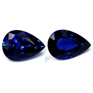 Pear 1.79tw Blue Sapphire Pair - #888809