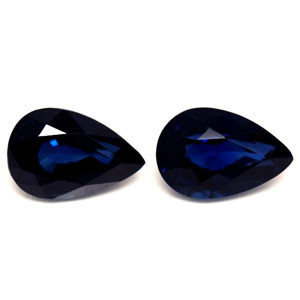 Pear 1.28tw Blue Sapphire Pair - #889666