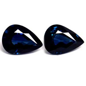 Pear 2.66tw Blue Sapphire Pair - #889577