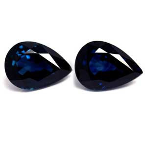 Pear 2.07tw Blue Sapphire Pair - #889350