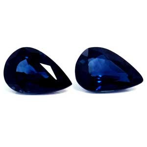Pear 1.02tw Blue Sapphire Pair - #889700