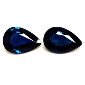 Pear 0.80tw Blue Sapphire Pair - #889617