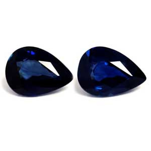 Pear 1.85tw Blue Sapphire Pair - #889614