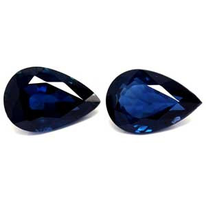 Pear 1.10tw Blue Sapphire Pair - #889699