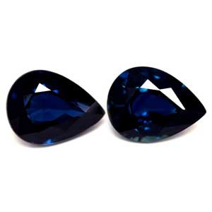 Pear 3.19tw Blue Sapphire Pair - #889581