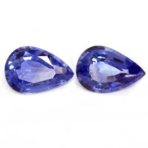 Pear 1.23tw Blue Sapphire Pair - #890038