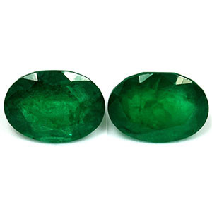 Oval 1.67tw Green Emerald Pair - #888559