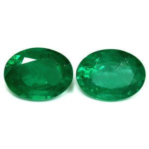 Oval 4.18tw Green Emerald Pair - #888691