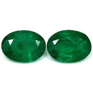 Oval 1.44tw Green Emerald Pair - #888561