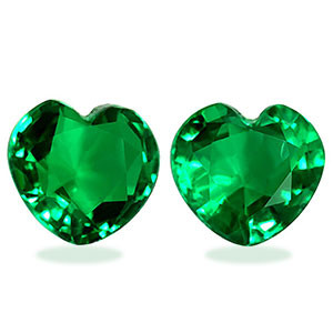 Heart 0.53tw Green Emerald Pair - #888862