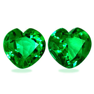 Heart 0.93tw Green Emerald Pair - #888864