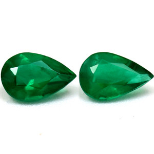 Pear 0.75tw Green Emerald Pair - #888908