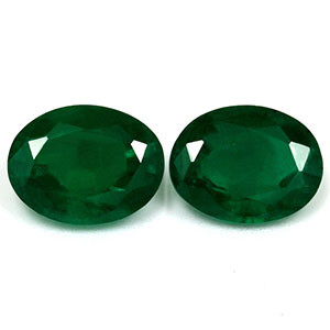 Oval 2.49tw Green Emerald Pair - #888545