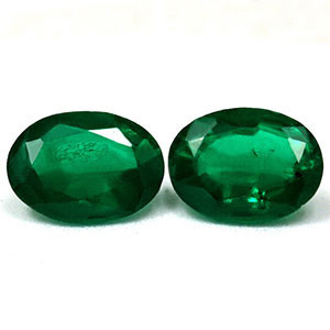 Oval 2.12tw Green Emerald Pair - #888544