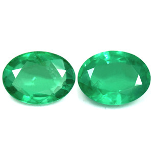 Oval 1.43tw Green Emerald Pair - #888936