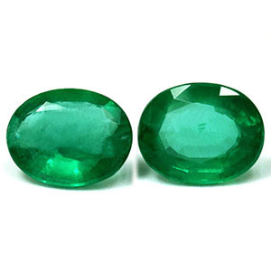 Oval 4.21tw Green Emerald Pair - #888686