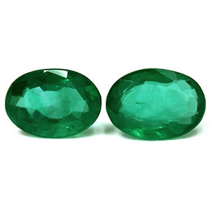 Oval 6.36tw Green Emerald Pair - #888685