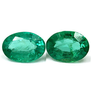 Oval 2.04tw Green Emerald Pair - #888687