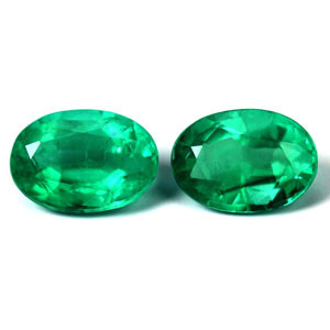 Oval 3.01tw Green Emerald Pair - #889870