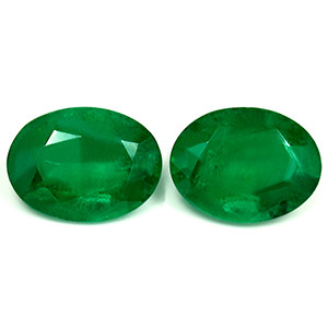 Oval 3.48tw Green Emerald Pair - #889195