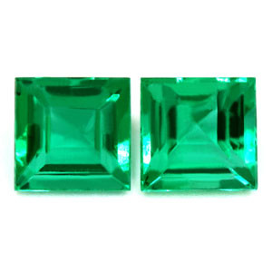Princess 1.34tw Green Emerald Pair - #888977