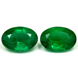 Oval 0.97tw Green Emerald Pair - #889196